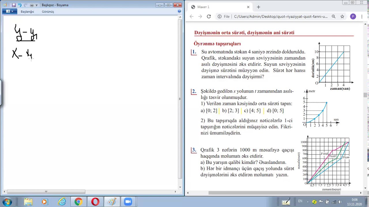 11 ci sinif riyaziyyat orta sürət ani sürət səhifə 135