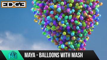 Maya 2017 MASH Tutorial - Scatter balloons and vertex color in Arnold