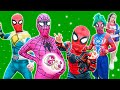 What if many spiderman vs joker kid spider man  pink spidergirl are in danger live action 