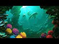 Музыка саксофон. Ночной океан. Морской риф. Animals & fish.