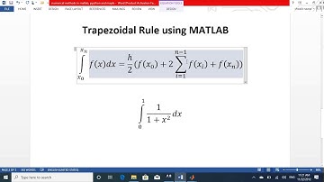 Numerical integration trapezoidal rule in MATLAB