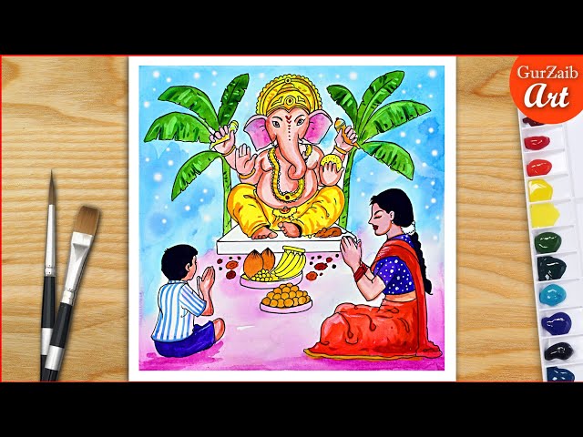 Drawing Sketch Lord Vinayaka Ganesha Creative Outline Editable Vector  Illustration Stock Vector by ©manjunaths88@gmail.com 417505136