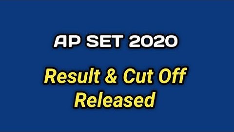 AP SET 2020 Result Released