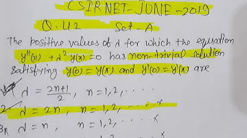 CSIR NET JUNE 2019 Q.42 SET-A MATHS SOLUTION | Differential Equation Problem