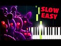 Five Nights At Freddy&#39;s - The Movie (Main Theme) - SLOW EASY Piano Tutorial