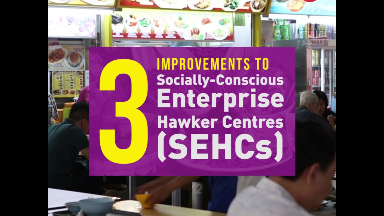How does NEA work with sociallyconscious enterprise hawker centres to