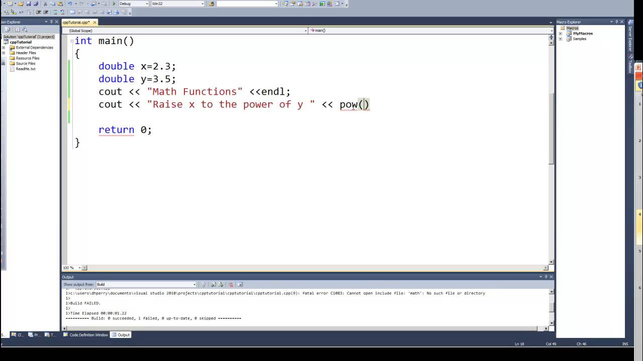 Programming In C C Episode 0040 Math Functions Arc Sin Arc Cos And Arc Tan By Danontech