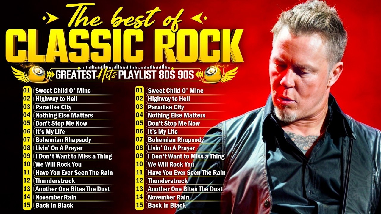 Aerosmith, Bon Jovi, AC/DC, Metallica, Nirvana, Queen 🔥 Classic Rock Songs 70s 80s 90s Full Album