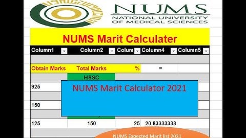 NUMS merit calculater 2021 || NUMS ecpected closing merit 2021 | #NUMSresult | #NUMS-merit-list2021