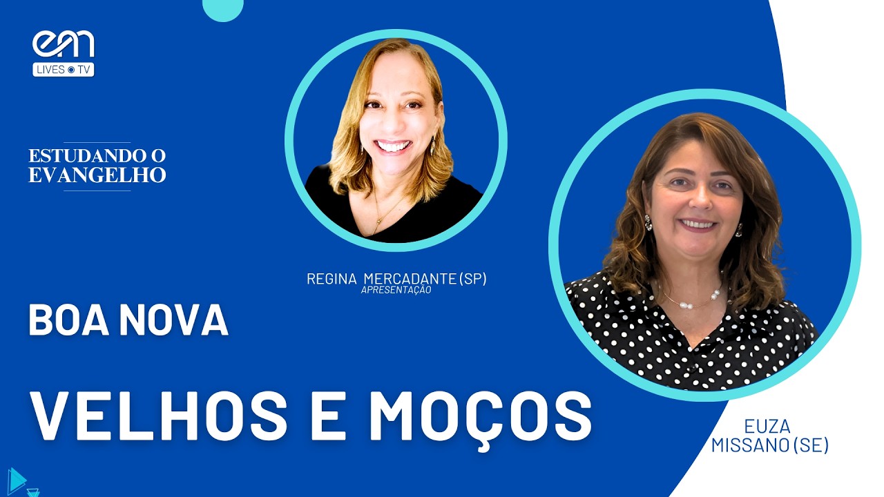 🌟 Produção Exclusiva EM Lives TV – Espiritismo e Mediunidade

➡️  Série: Estudando o Evangelho
📖 Livro: Boa Nova — Bom Ânimo, pelo Espírito Humberto de Campos e psicografia de Francisco Cândido Xavier — Capítulo 9: Fidelidade a Deus.

🌟 "Boa Nova", lançado em 1941 por Chico Xavier (pelo espírito Humberto de Campos), é uma obra clássica espírita que narra passagens da vida de Jesus e ensinamentos aos discípulos, focando em diálogos inéditos nos Evangelhos tradicionais. Com 30 capítulos, o livro aborda temas como Maria de Magdala, o Sermão da Montanha e o cotidiano do Messias.

🌟 Exposição: Euza Missano (SE)
🌟 Apresentação: Regina Mercadante (SP)
📅 Data: 06/08/2026 (quinta-feira)
🕒 Horário: 21h

🌟 Euza Missano é expositora espírita, integrante do NEPE Bittencourt Sampaio de Sergipe.

🌟 Regina Mercadante é criadora de conteúdo digital, expositora espírita e voluntária do Instituto Espírita de Educação em São Paulo. Coordena o Projeto Espiritismo e Mediunidade, levando estudos e reflexões à luz da Doutrina Espírita.

▶️ Veja a playlist:
https://www.youtube.com/playlist?list=PL6S9KEn3CGmX2byUdW5wF6Iep1zZHxQhN

▶️ Conheça o nosso canal:
YouTube - https://www.youtube.com/espiritismoemediunidade

🔹 Produção: EM Lives TV – Espiritismo e Mediunidade
🔹 Realização: EM Digital – Espiritismo e Mediunidade

🌐 Acesse as nossas mídias sociais:

🔹 Site – https://emlives.tv
🔹 YouTube – https://www.youtube.com/espiritismoemediunidade
🔹 Facebook – https://www.facebook.com/espiritismoemediunidade
🔹 Instagram – https://www.instagram.com/espiritismo.mediunidade
🔹 TikTok – https://www.tiktok.com/@espiritismoemediunidade
🔹 Kwai – https://kwai.com/@Emlivestv
🔹 X – https://x.com/EMediunidade

#jesus #novotestamento #jesus #boanova #evangelho #emdigital #espiritismo  #estudandooevangelho #espiritismoemediunidade #allankardec #doutrinaespirita #biblia #euzamissano #reginamercadante #boanova #humbertodecampos #chicoxavier #velhosemocos