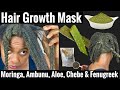 MORINGA, AMBUNU, FENUGREEK, CHEBE & ALOE Super Hair MASK #diynourishinghairmask #hairgrowth