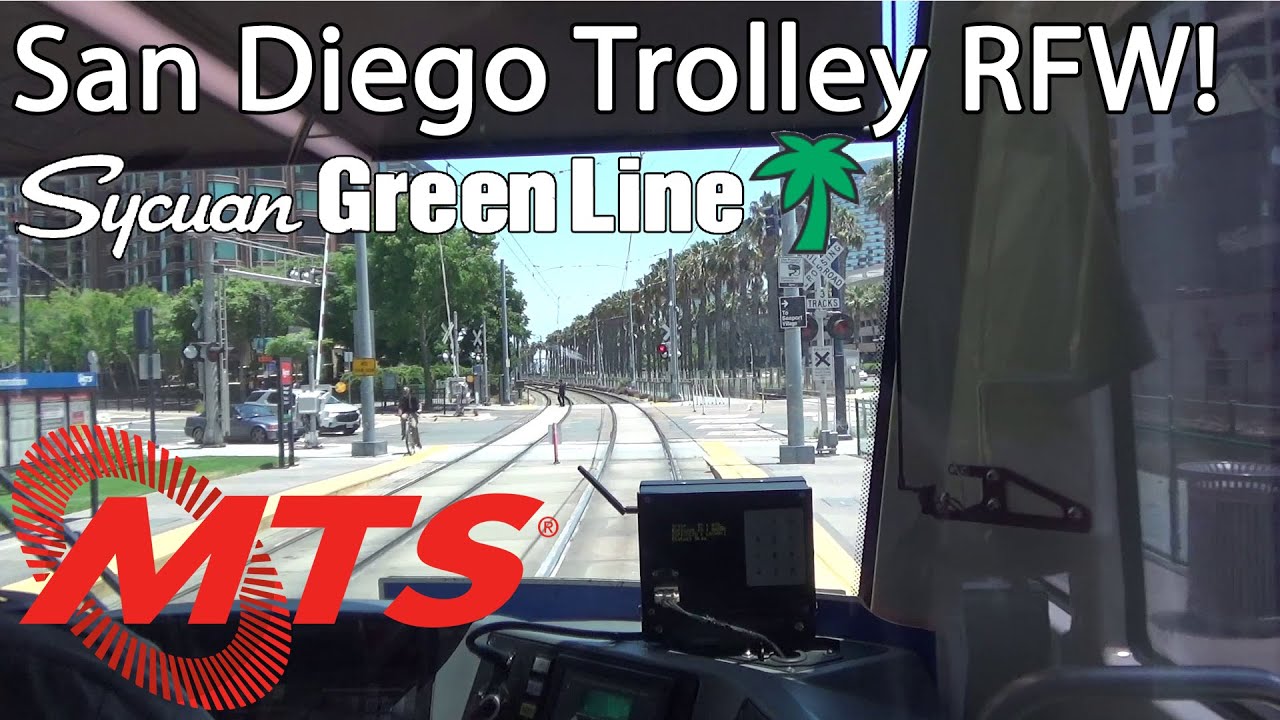 San Diego Trolley Green Line Full Ride Railfan Window - Santee to 12th/Imperial