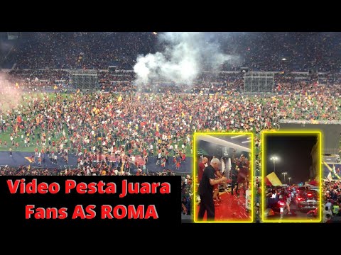 Video Pesta Juara Fans AS Roma - Final Liga Konferensi Europa