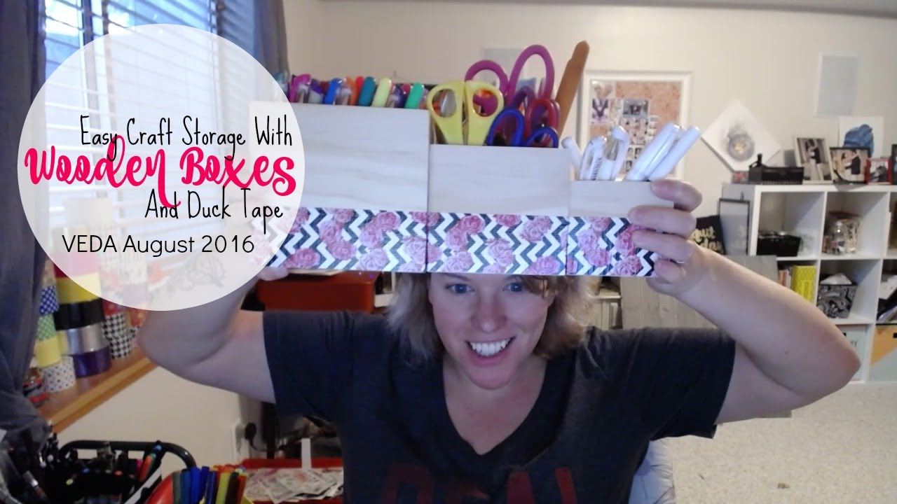 Super Cute Desk Storage with Target Wooden Boxes and Duck Tape!