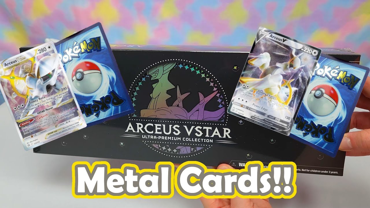 Pokemon TCG Arceus V + Arceus VSTAR Ultra-Premium Collection Metal Card  GameStop Exclusive 