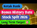 Kotak Bank Bonus History || Kotak Bank Stock Spilt History 2026