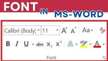 Microsoft Word-Font:- Bold, Underline, Italicize, Change the size and Font Face of  a Text