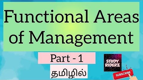 Functional Areas of Management | Part 1 | @StudyRiderz