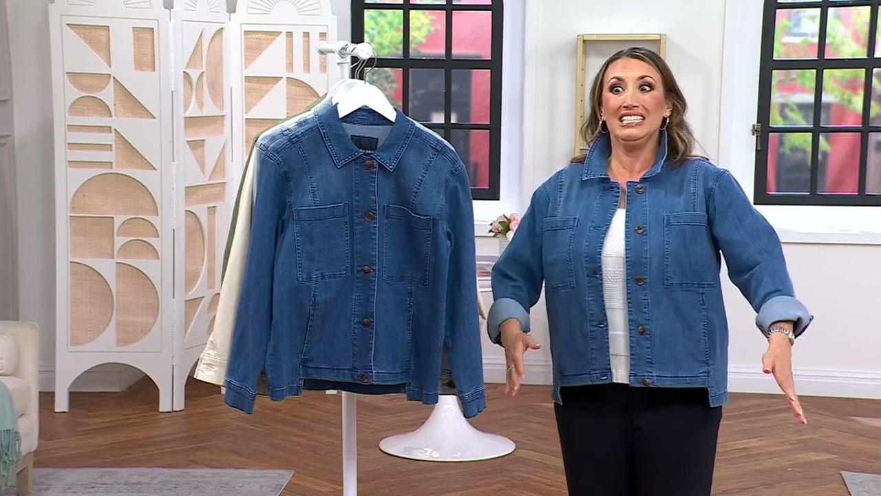 Studio Park X Amy Stran Denim Utility Jacket on QVC - YouTube