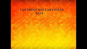 Lập trình Matlab cơ bản Bài 4