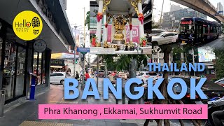 Walking Tours  Phra Khanong , Ekkamai, Sukhumvit Road ฺin Bangkok,  Thailand, February 2024