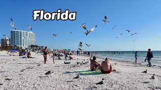 Florida 4k Walking Tour Clearwater Beach - Spring Break Virtual Walk Vlog & Vacation Travel Guide