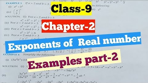 R D Sharma class 9 chapter-2 (Exponents of real numbers) concepts and examples Part-2