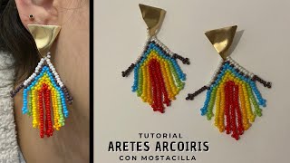 Aretes de arcoíris 🌈 en mostacilla / chaquira PASO A PASO