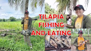 TILAPIA FISHING I EATING GRILLED TILAPIA AND CHICKEN I SO NICE AND RELAXING PLACE I LIFE IN THE FARM