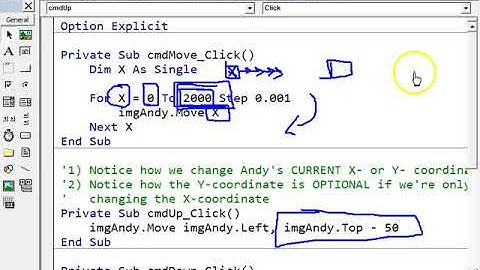 Sprites Tasks B Form1_MouseDown and C Andy Move (VB6)