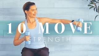 10 Exercises for Strength & Longevity // Chair Workout with Weights for Beginners & Seniors