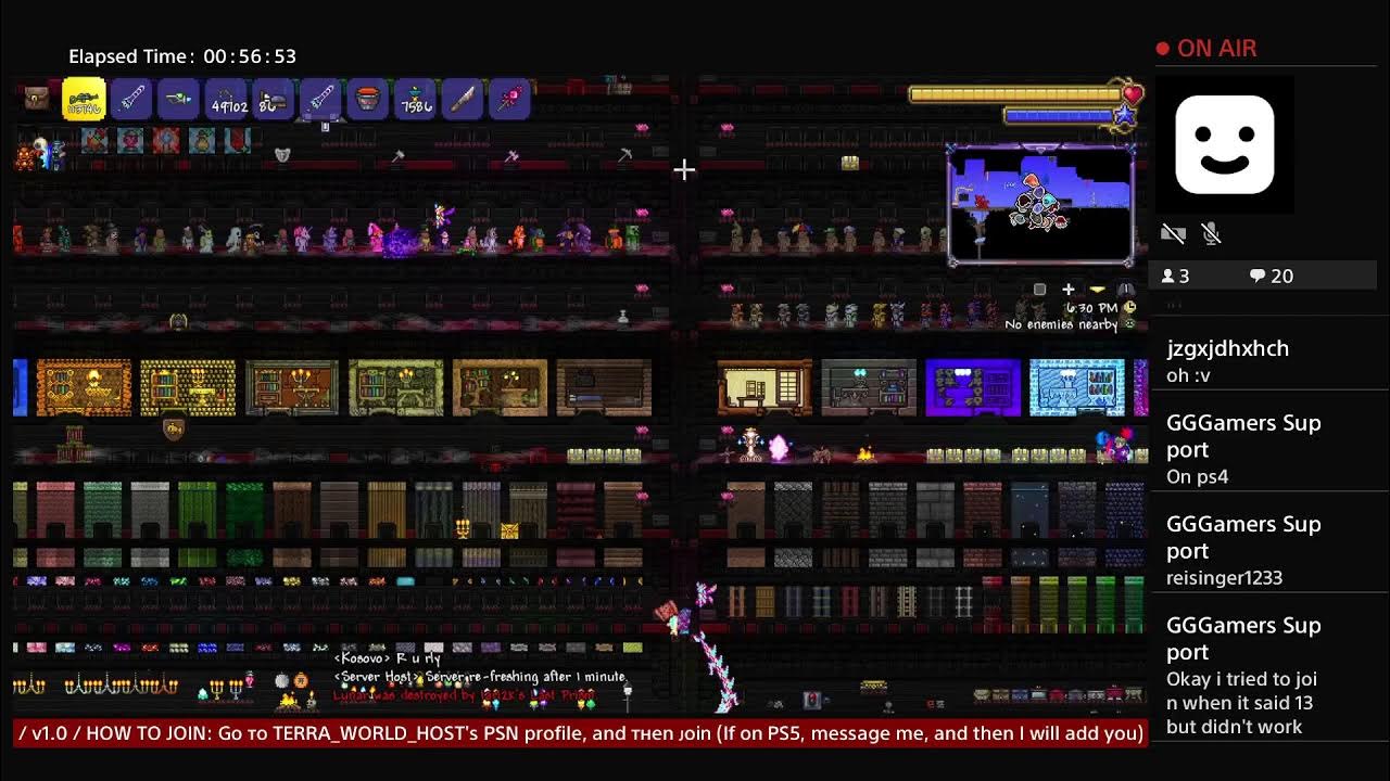 / PS4 / Terraria 1.4 all items world / 24/7 / YouTube