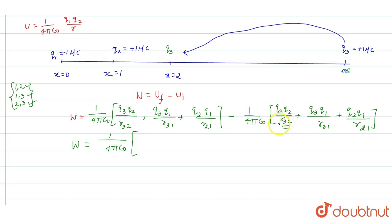 Two points charges are located on the xaxis, `q_1=1muC