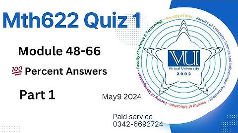 Mth622 Quiz 1 💯 Percent Answers 2024