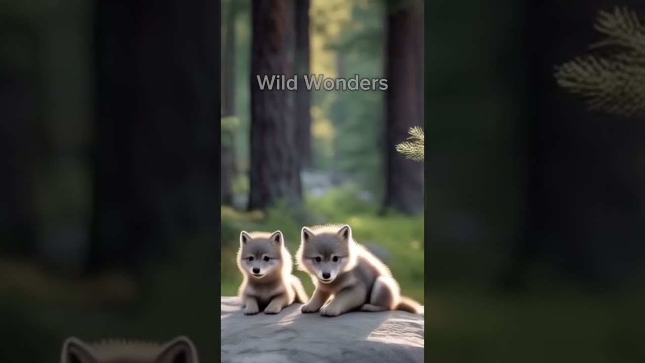wolf cubs abandoned by their mother looking for food 