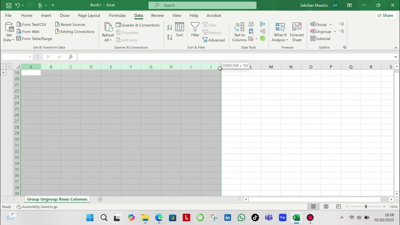 How to Group and Ungroup Rows and Columns in Excel #msword_excel ...