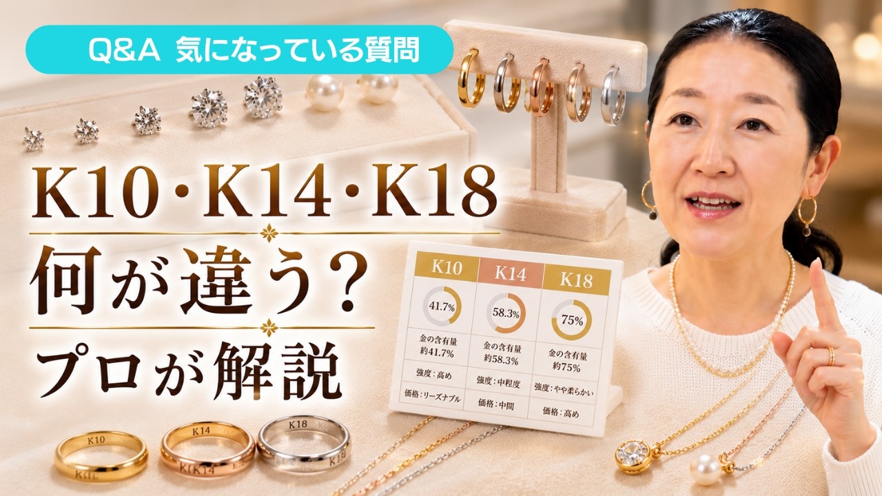 プロが解説】K10・K14・K18の違いとは？｜金の純度・色味・選び方を 