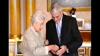 Queen Elizabeth II makes John Major a Knight of the Garter (2005)