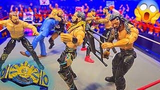 BLOODLINE VS SHIELD! INSANE WWE Action Figure Brawl! HEW LIVE!