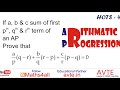 If a,b & c are the Sum of p(th),q(th),r(th) term of an AP. Prove (a/p)(q-r) (b/q)(r-p) (c/r)(p-q)=0