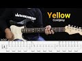 Yellow  coldplay  guitar cover instrumental  tab