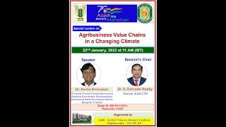 Lecture on Agribusiness Value Chains in a Changing Climate