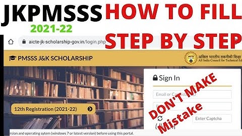 ALL STEPS OF ONLINE FORM FILLING FOR JKPMSSS 2021-22