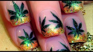 Weed Nail Art Design | 420 Marijuana Manicure Nails Tutorial