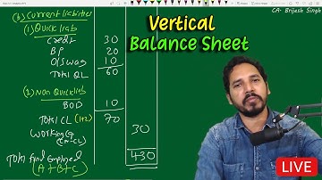 Vertical Balance Sheet Format for Class 12 and Management Accounting by Brijesh sir