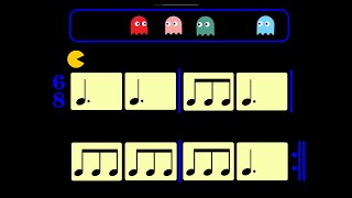 Pac Man Play Along  Compound Meter Level 1  6/8  Triple Meter  Dotted Quarter