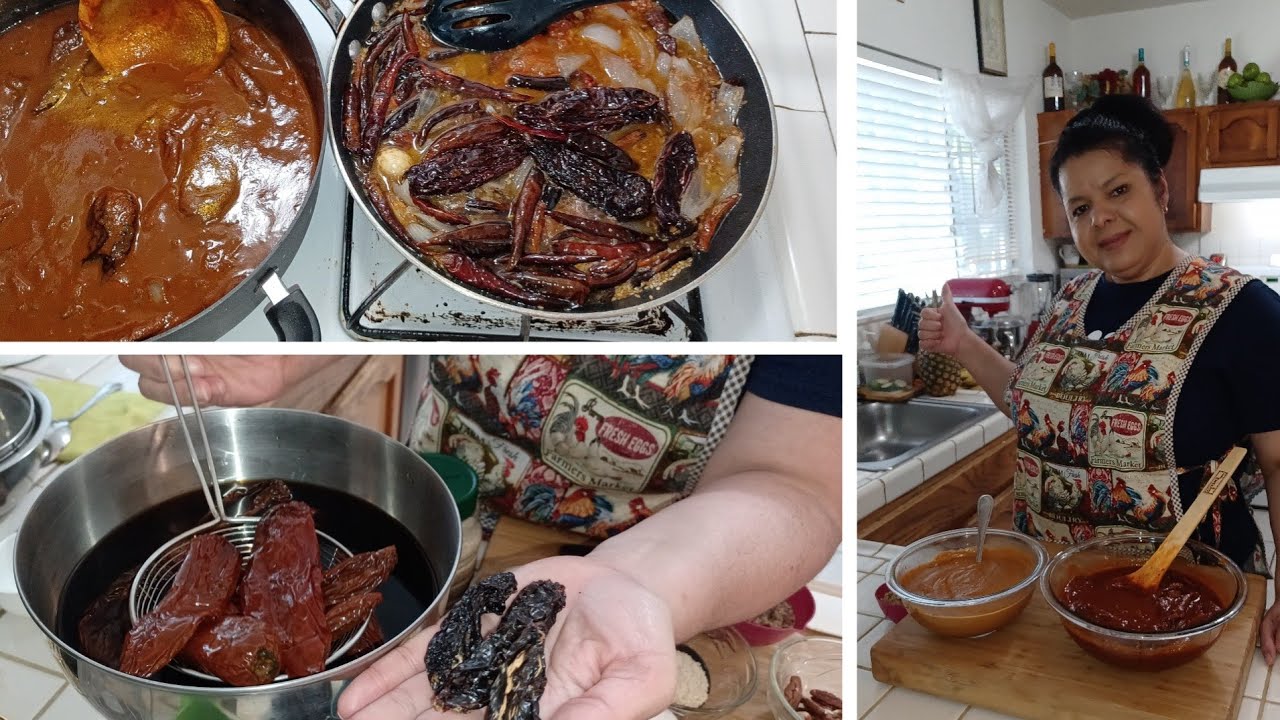 COMO HACER  CHIPOTLES EN ADOBO | SALSA CON ALMENDRA, NUEZ...