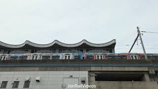 5/31/26 Pre: Aonami Line train with Legoland wrap departs Kinjo-futo station
