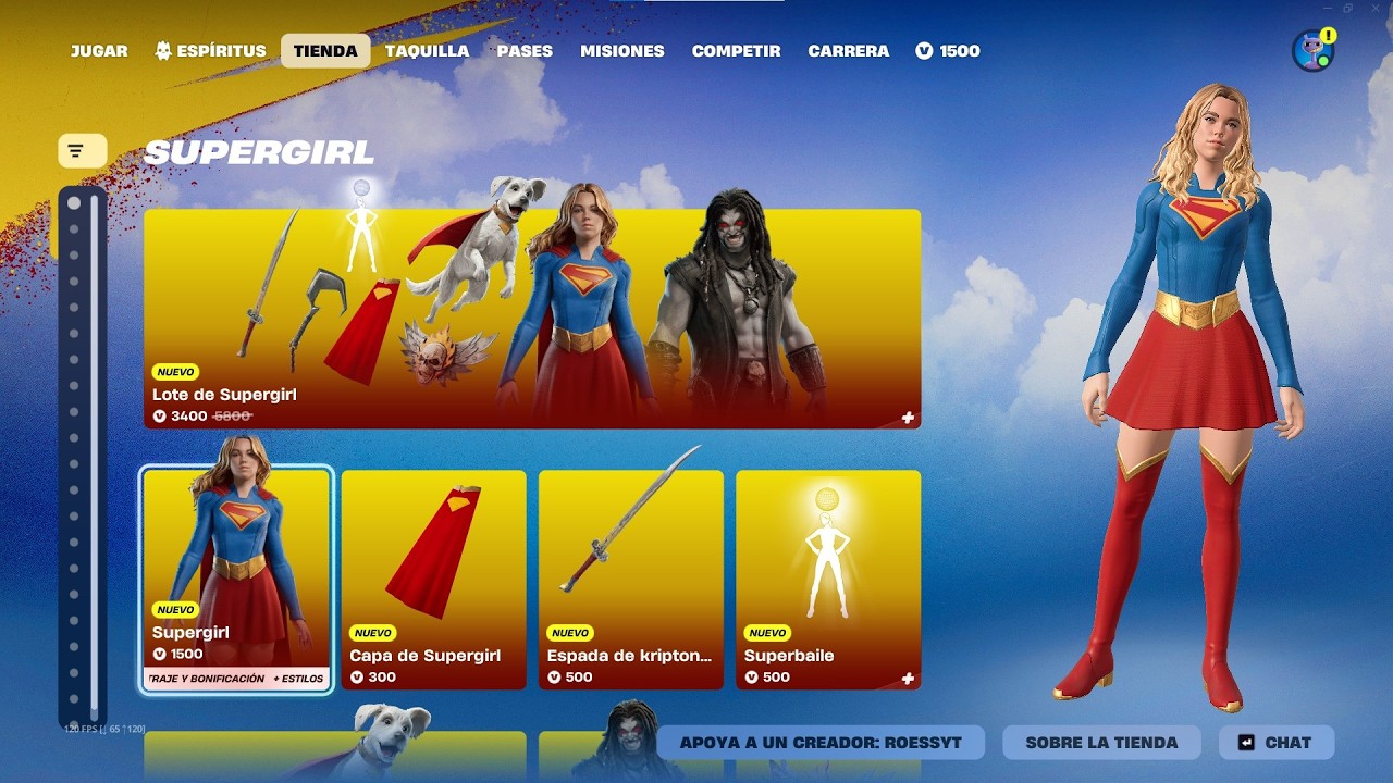 NUEVAS SKINS *SUPERGIRL y LOBO* NUEVO MASERATI GT2! NUEVA TIENDA FORTNITE HOY 26/27 JUNIO 2026!