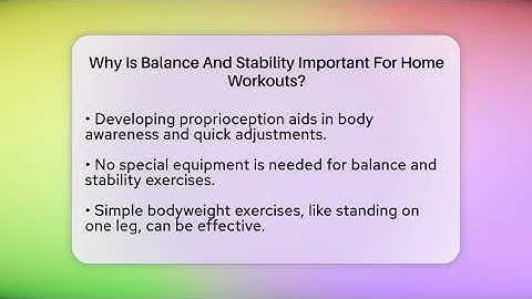 Why Is Balance And Stability Important For Home Workouts? - Home Workout Lab